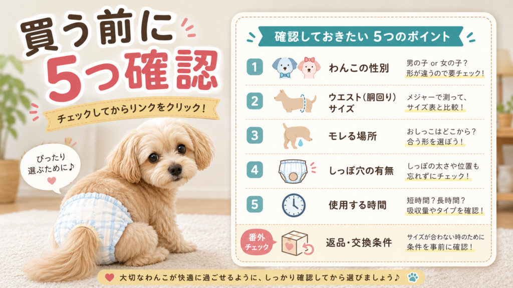 犬用オムツや補助用品を購入する前の確認リスト