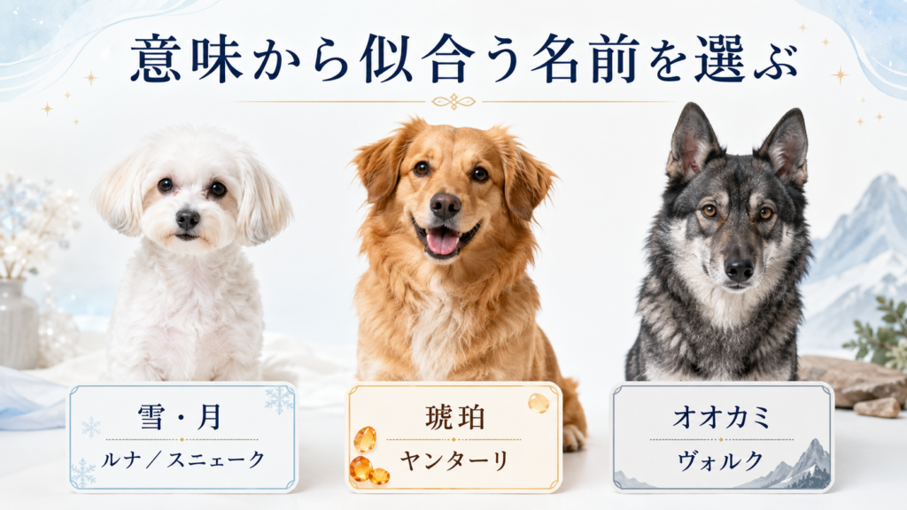 犬の毛色や雰囲気からロシア語の名前を選ぶ画像