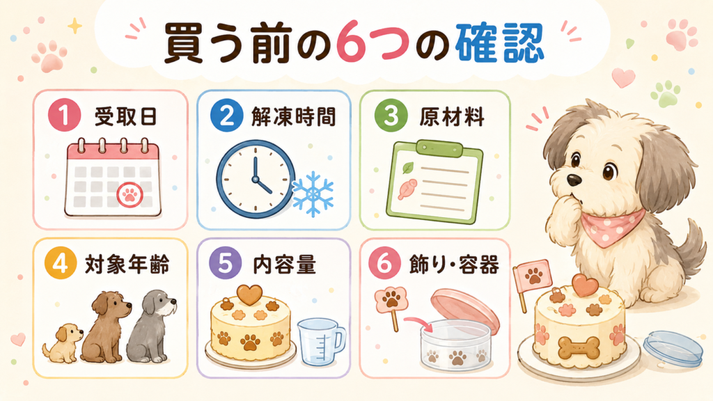 犬用ケーキの受取日や原材料など購入前に確認する6項目