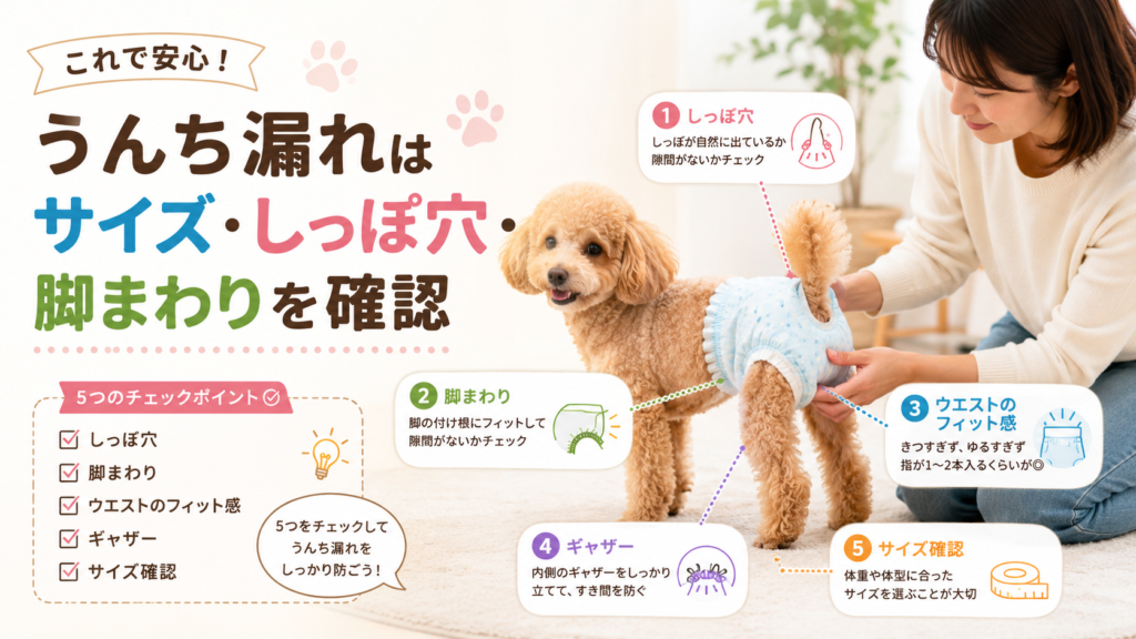 犬用オムツのうんち漏れ原因チェック
