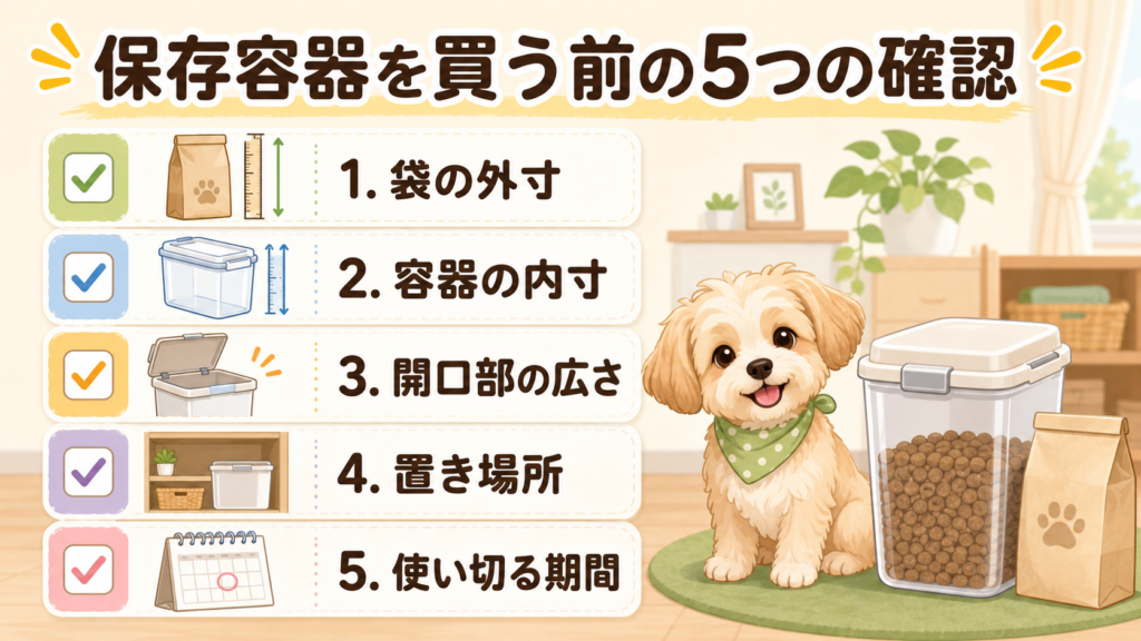 ドッグフード保存容器を購入する前の確認項目