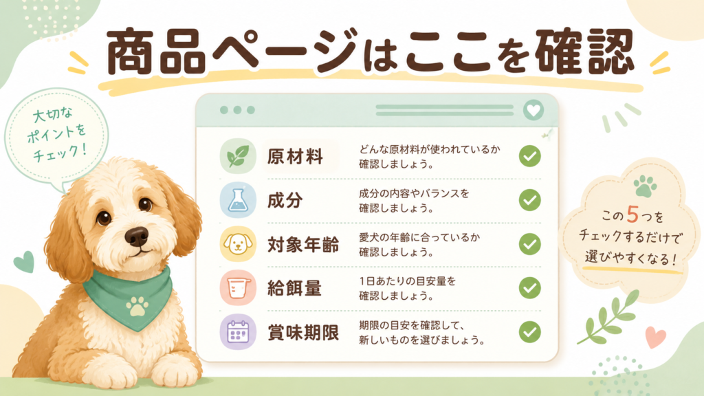 ドッグフード通販ページで原材料や成分を確認するポイント