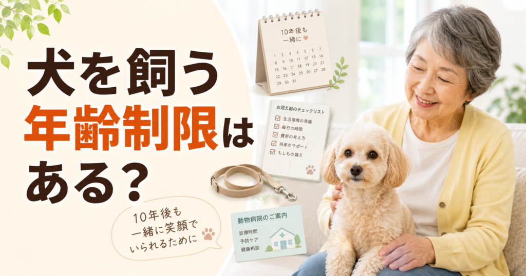 犬を飼う年齢制限と60代70代で迎える前の注意点を示す画像