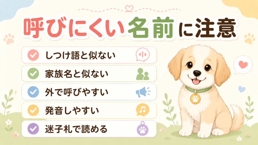 犬につける前に避けたい2文字の名前を確認する図