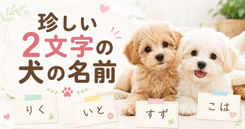 珍しい2文字の犬の名前を探す記事のアイキャッチ画像