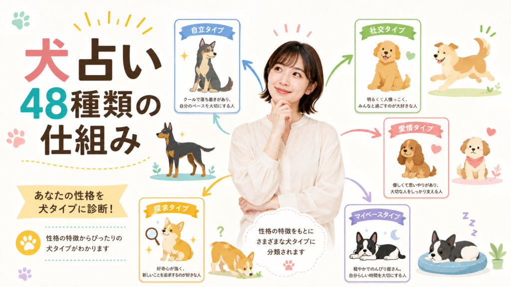 人の性格を48種類の犬タイプに例える犬占いの仕組み
