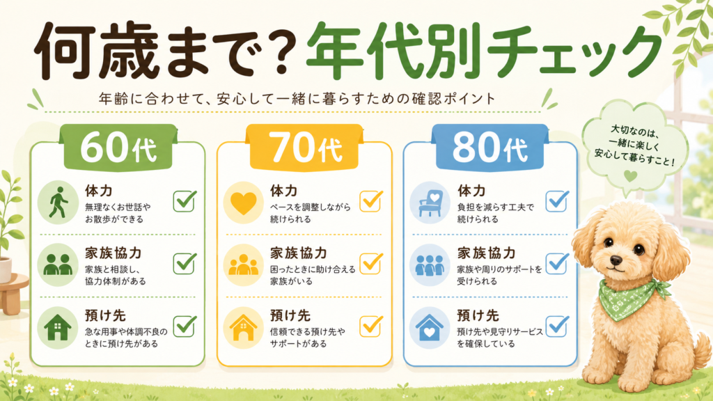 60代70代80代で犬を飼う前に確認することを整理した図解